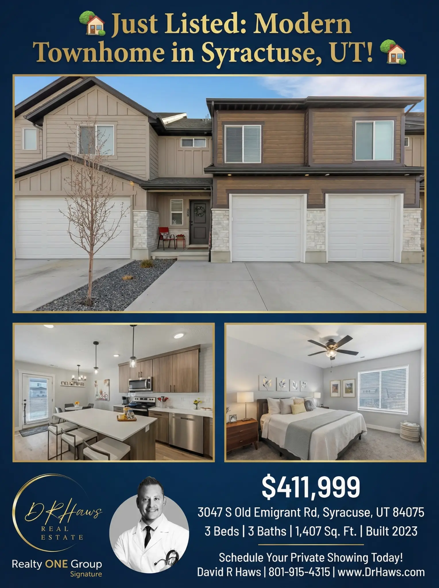 Just Listed: Modern Townhome in Syracuse, UT — $411,999