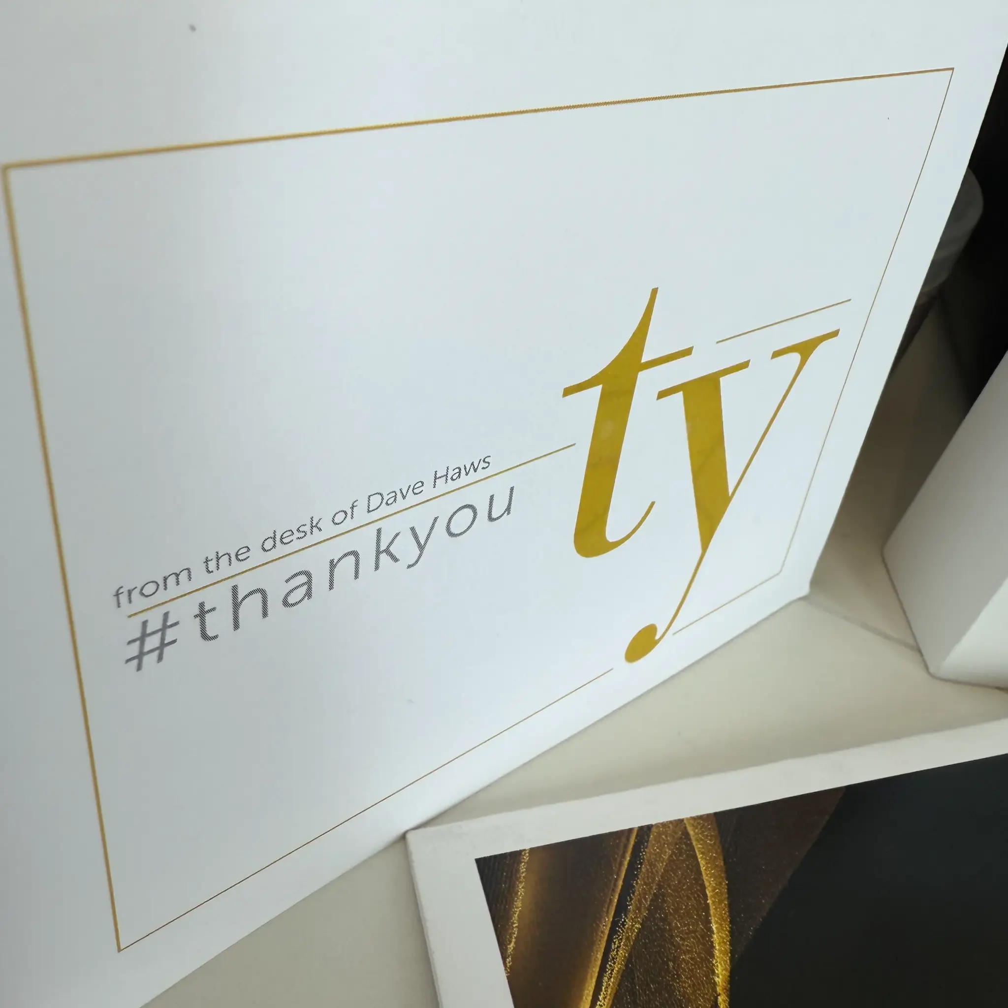 From the desk of Dave Haws - Thank You card